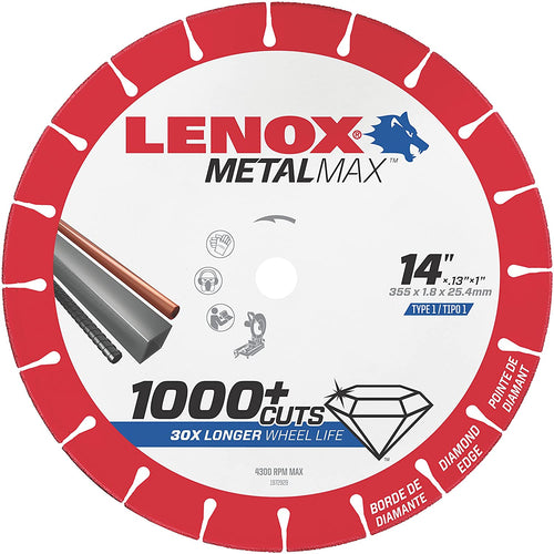 LENOX Tools Cutting Wheel. Diamond Edge. 14-Inch (1972929) - MPR Tools & Equipment