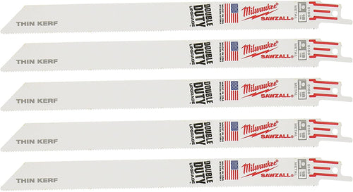 Milwaukee 48-00-5188 9" x 18TPI Sawzall Blade for Metal Cutting 3/4 Height 5 Blades per Pack - MPR Tools & Equipment