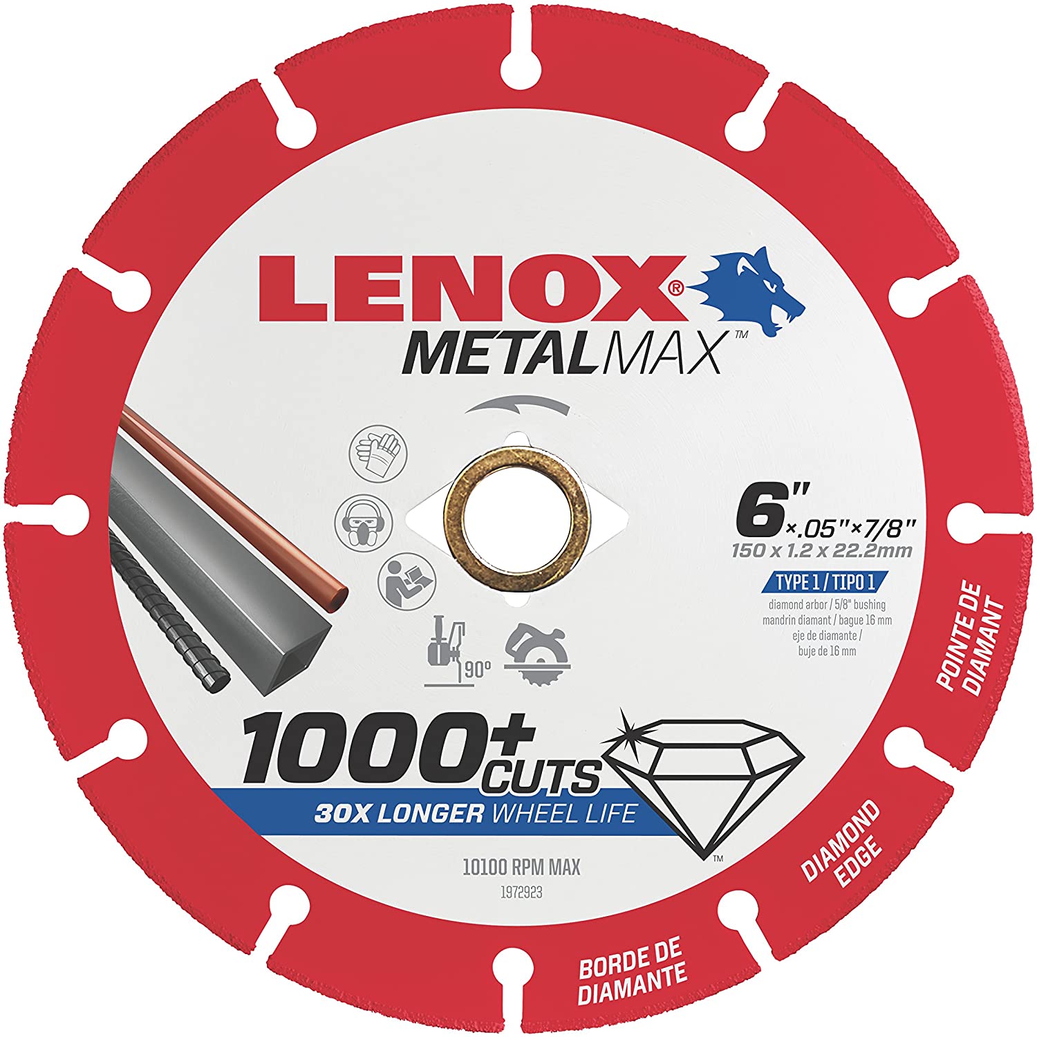 LENOX Tools Cutting Wheel. Diamond Edge. 6-Inch (1972923) - MPR Tools & Equipment