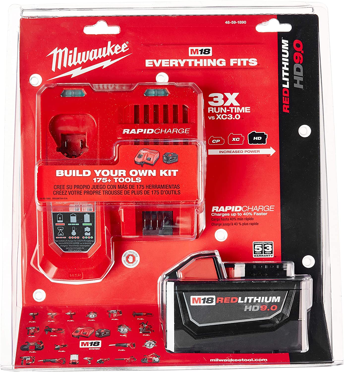 Milwaukee 48-59-1890 M18™ REDLITHIUM™ HIGH DEMAND™ 9.0 Starter Kit - MPR Tools & Equipment