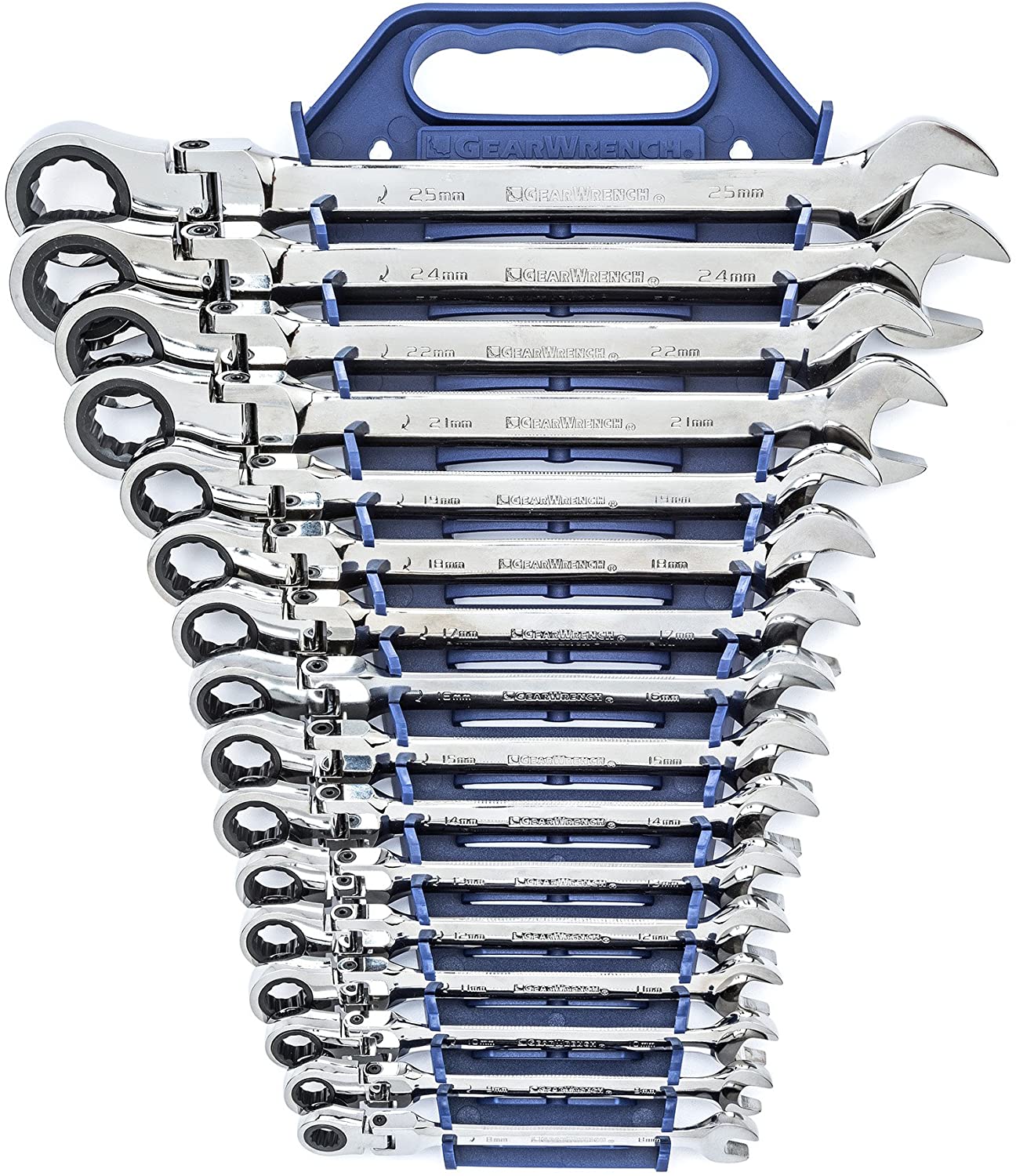 GEARWRENCH 16 Pc. 12 Point Flex Head Ratcheting Combination Metric Wrench Set - 9902D - MPR Tools & Equipment