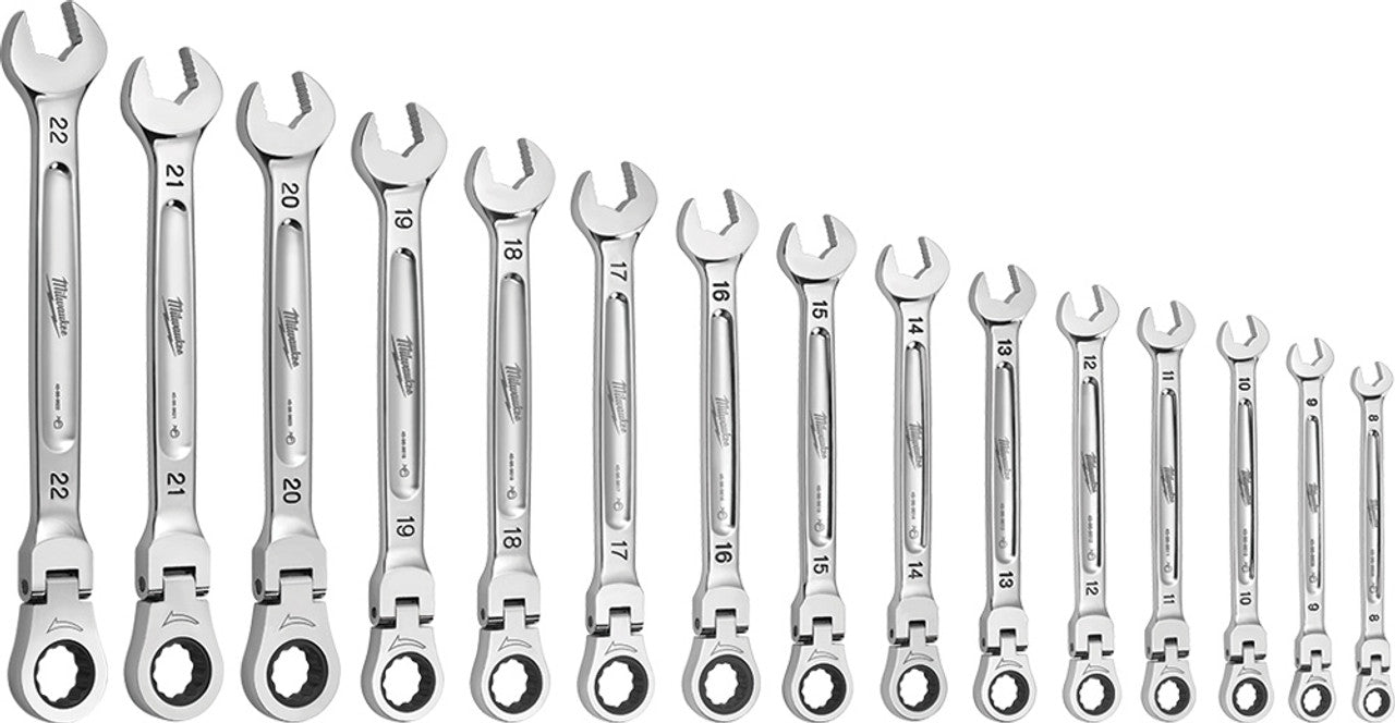 Milwaukee Tool 48-22-9513 15 pieces Metric Flex Head Ratcheting Combin –  MPR Tools  Equipment