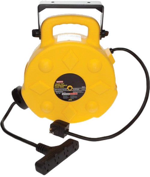 Bayco SL-8904-40 40ft Retractable Polymer Cord Reel W/4 Outlets - 15amp - MPR Tools & Equipment