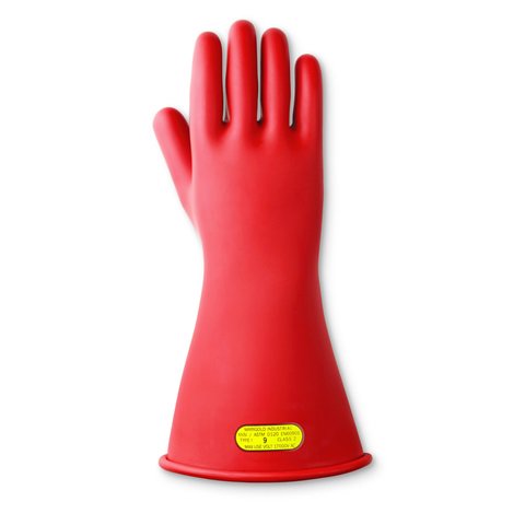 Ansell MIA0011R10 Marigold® Rubber Class 00 Low Voltage Insulating Linesmen's Gloves With Rolled Cuff, Size 10, Red - MPR Tools & Equipment