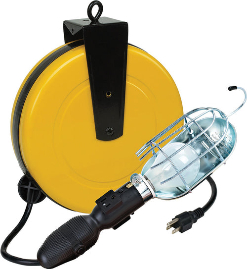 Alert Stamping 5000A-30G-CB 1250W Retractable Incandescent Work Light Reel, 30 Ft, 16/2 SJT Cord - MPR Tools & Equipment