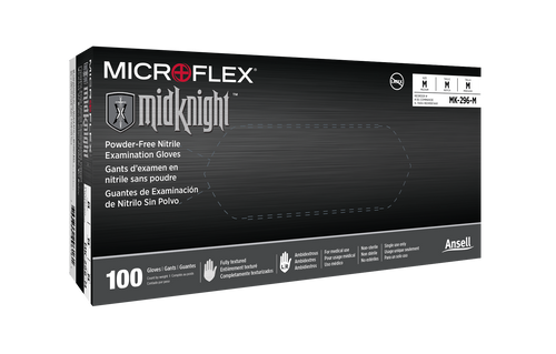 Microflex MK-296RP-L MidKnight® Black Nitrile Gloves, Large - MPR Tools & Equipment