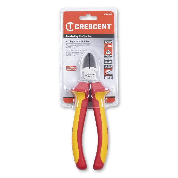 Crescent 7DIAGVDE 7" VDE Insulated Diagonal Cutting Pliers - MPR Tools & Equipment