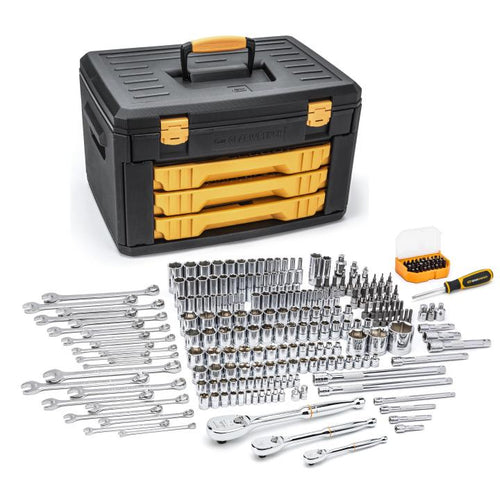 GearWrench 80966 243pc 6 Pt. Mechanics Tool Set in 3 Drawer Storage Box - MPR Tools & Equipment