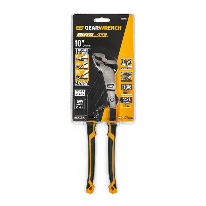 GearWrench 82592C 10" PITBULL Auto-Bite™ Tongue & Groove Dual Material Pliers - MPR Tools & Equipment