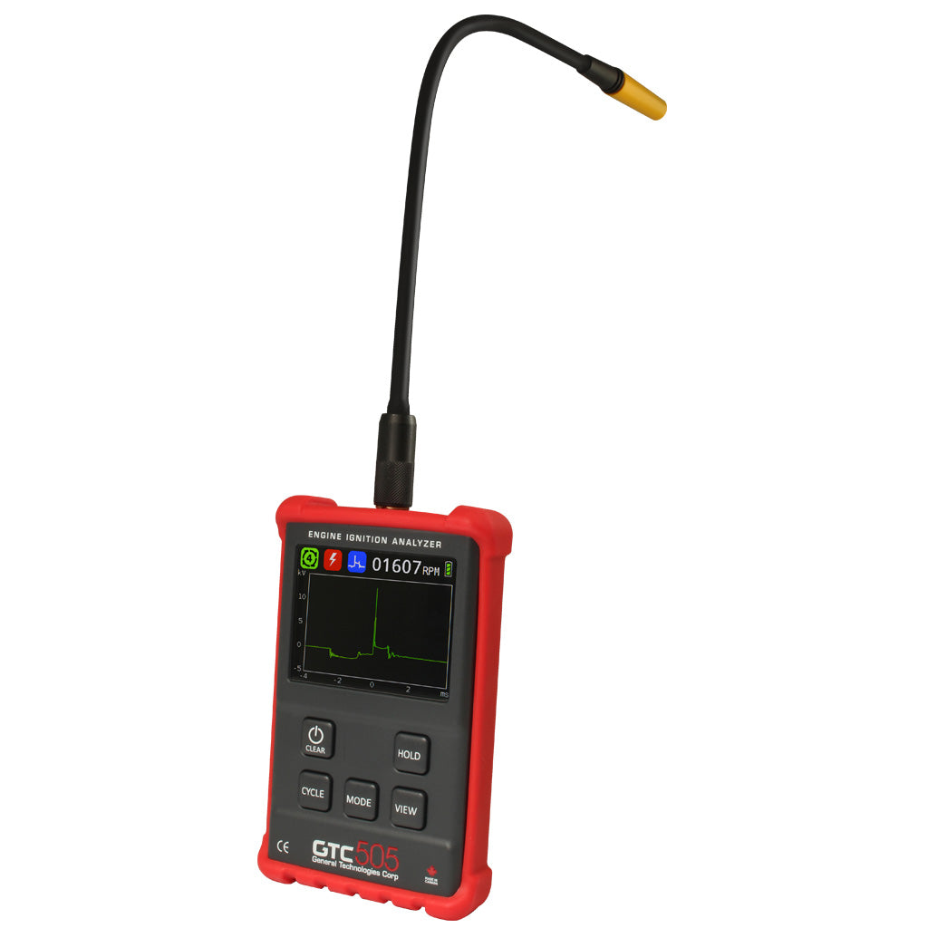 General Technologies Corp GTC505M Engine Ignition Analyzer with Spark Plug Wire Sensor Clip - MPR Tools & Equipment