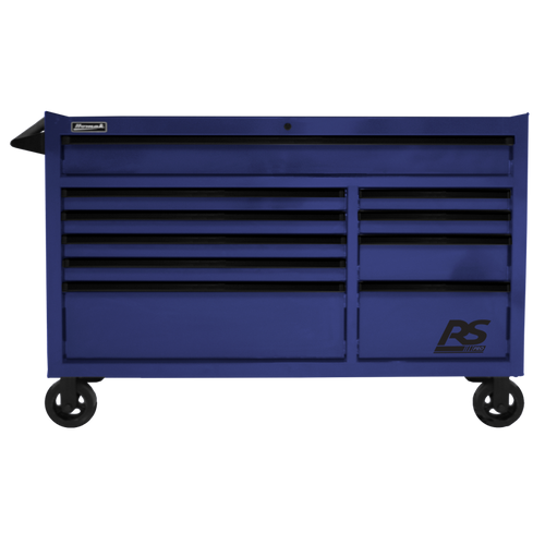 Homak BL04054010 54" RS Pro 10 Drawer Rolling Cabinet - Blue - MPR Tools & Equipment