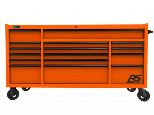 Homak OG04072160 72" RS Pro Series 16-Drawer Roller Cabinet - Orange - MPR Tools & Equipment
