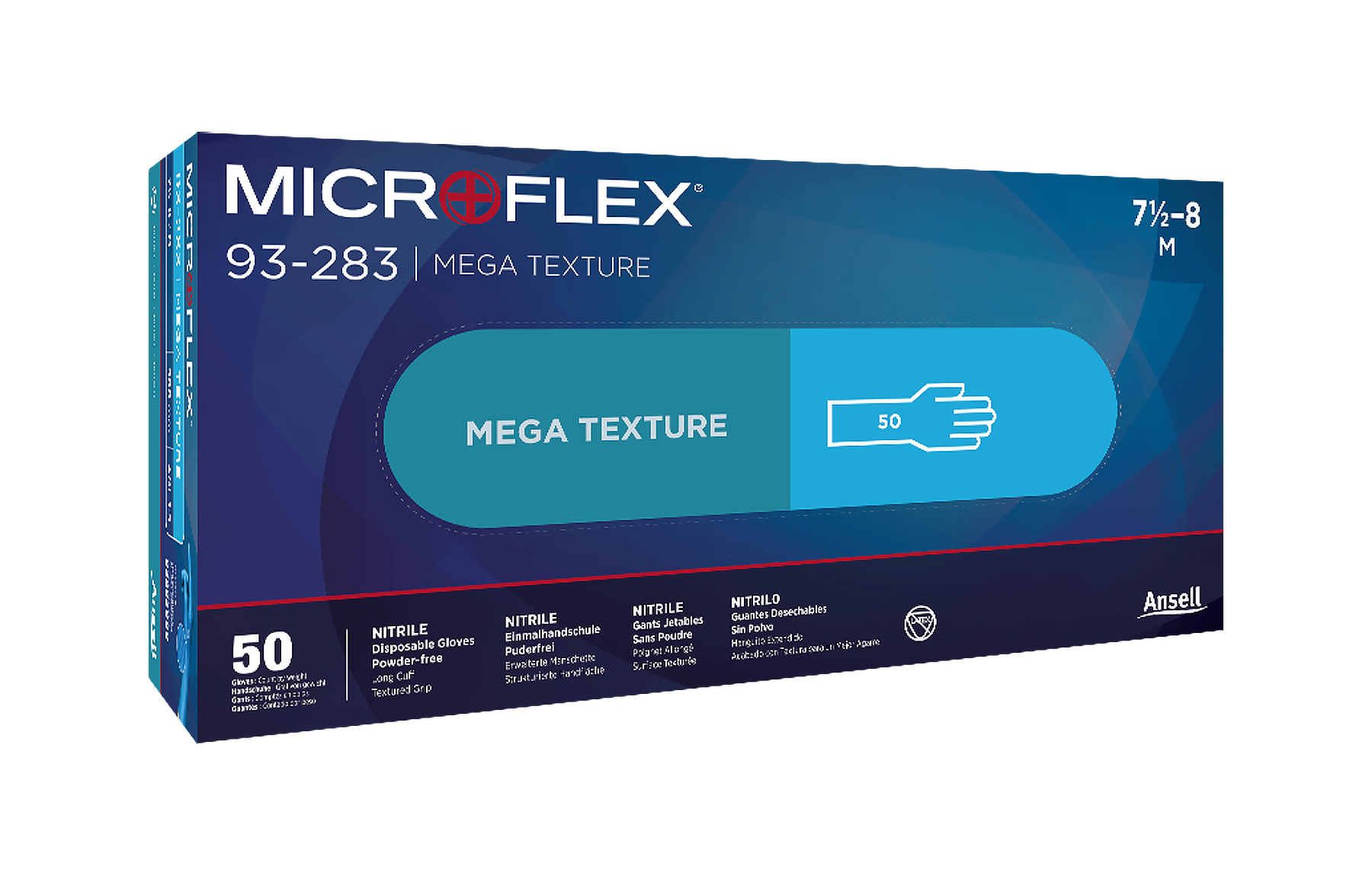 Microflex 93283090 93-283 Series Disposable Gloves, Large, Nitrile, 8.7-mil, Powder-Free, Blue - MPR Tools & Equipment
