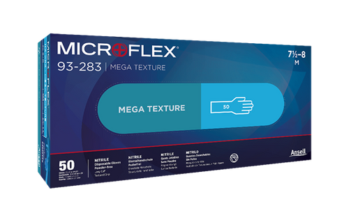 Microflex 93-283L Nitrile Disposable Glove with Raised Grip, Large - MPR Tools & Equipment