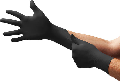 Microflex N642 Onyx® N64 Multipurpose Black Nitrile Exam Gloves, Medium - MPR Tools & Equipment