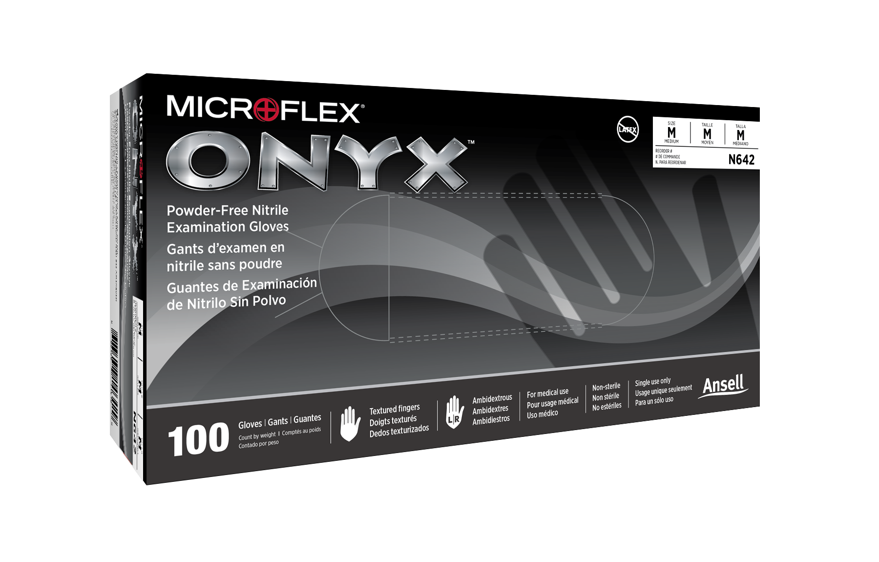 Microflex N644 Onyx® N64 Multipurpose Black Nitrile Exam Gloves, X-Large - MPR Tools & Equipment