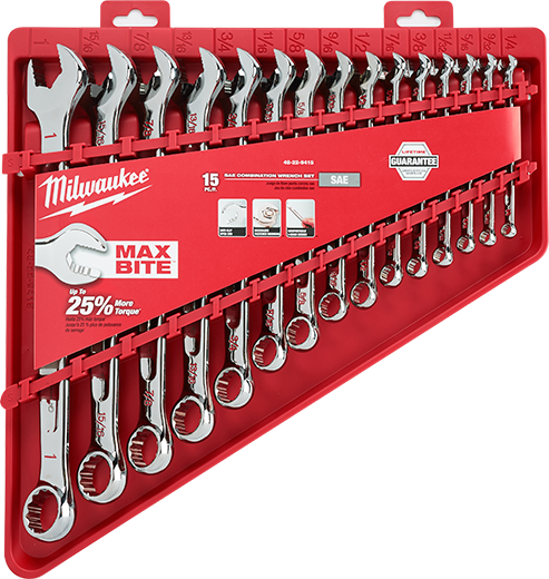 Milwaukee 48-22-9415 15pc Combination Wrench Set - SAE - MPR Tools & Equipment