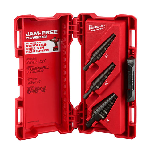 Milwaukee 48-89-9221 3pc JAM-FREE Performance Step Drill Bit Set - MPR Tools & Equipment