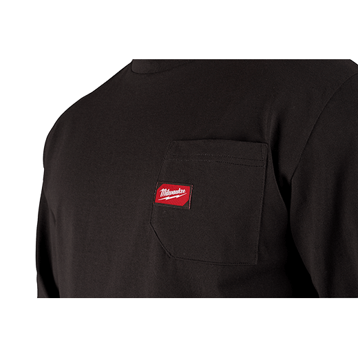 Milwaukee 602B-M Long Sleeve Heavy Duty Pocket T-Shirt - Black, Medium - MPR Tools & Equipment