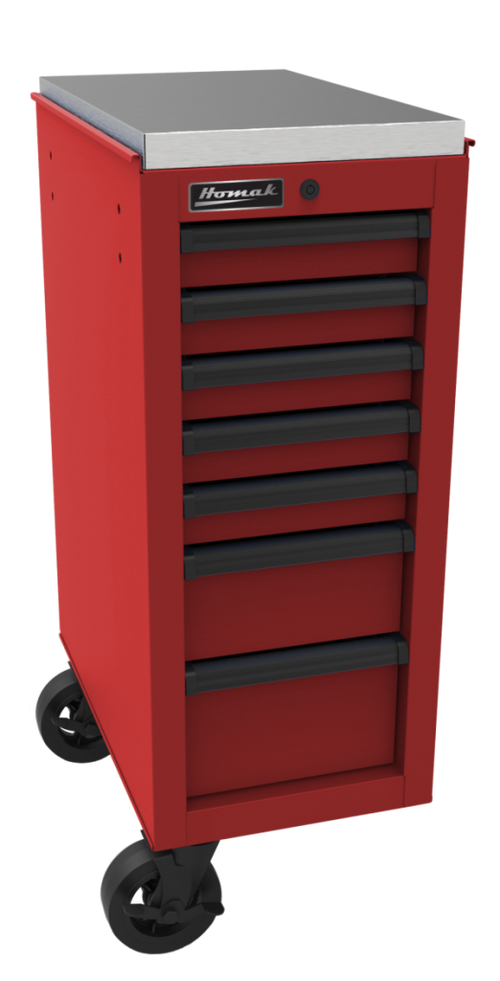 Homak RD08014070 14 1/2” RS Pro Side Cabinet (Red) - MPR Tools & Equipment