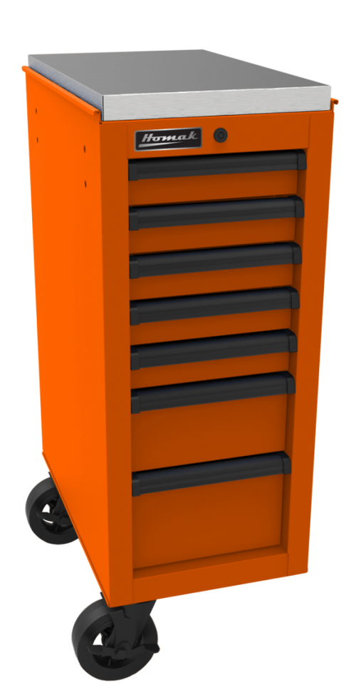 Homak OG08014070 14 1/2” RS Pro Side Cabinet (Orange) - MPR Tools & Equipment