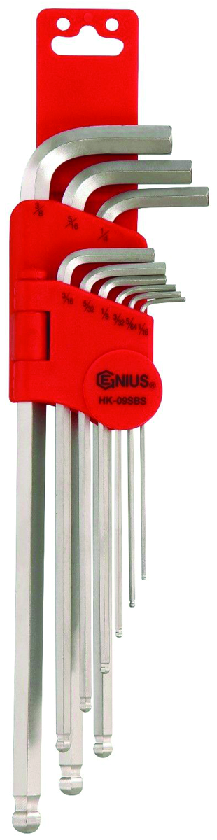 Genius Tools GNSHK09SBS ENS.9PC L SHAPE SAE WRENCH - MPR Tools & Equipment