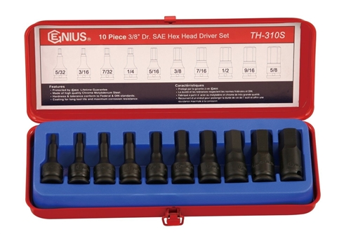 Genius Tools GNSTH310S 10 PCS 3/8DR HEX HEAD - MPR Tools & Equipment