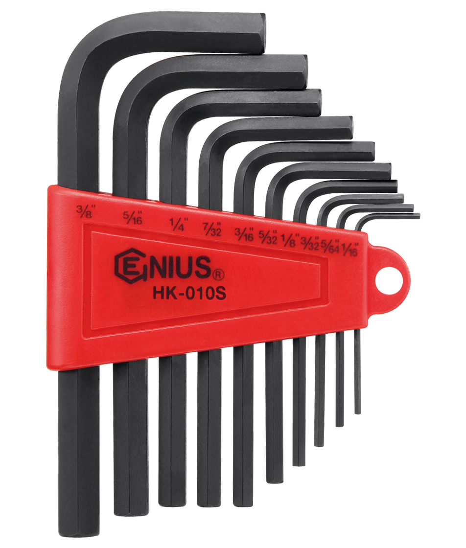 Genius Tools GNSHK010S 10PC SAE HEX KEY SAE 1/16" 3/8 - MPR Tools & Equipment