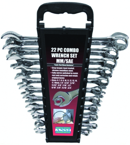 Rodac RDCC22SM 22 Pc Combination Wrench Set S - MPR Tools & Equipment