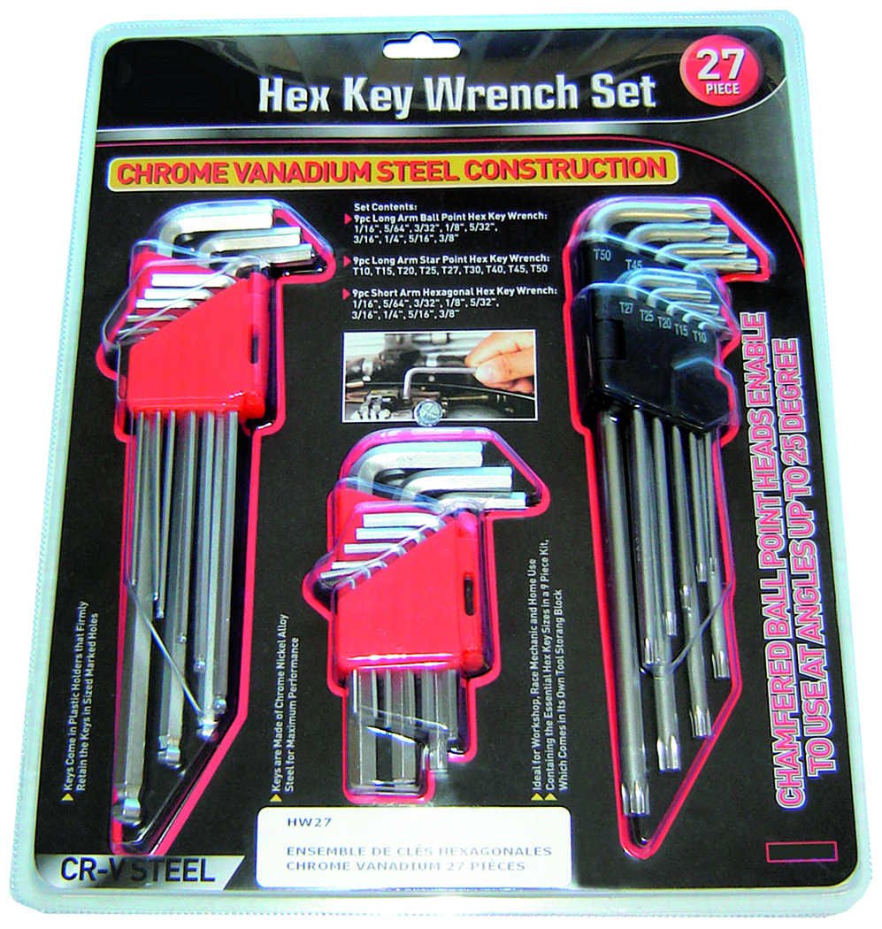 King Tools RDHW27 27PC HEX KEY WRENCH SET CRV ST - MPR Tools & Equipment
