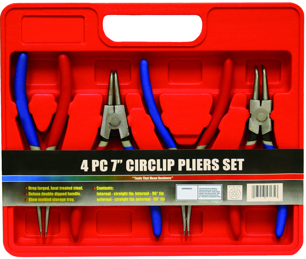 Rodac RDSRP4 4 Pces Snap Ring Pliers Et - MPR Tools & Equipment