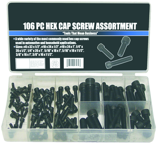 Rodac RDXA106 106Pc Gex Cao Screw Assortment - MPR Tools & Equipment