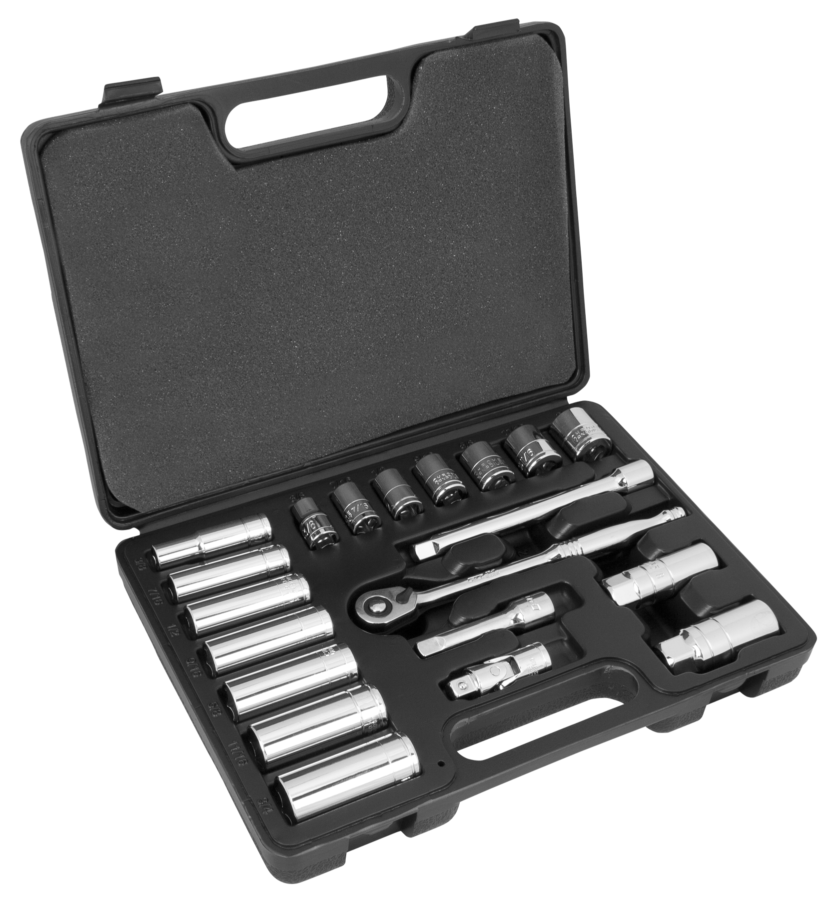 Performance Tools PTW38911 20PC SAE SOCKET SET 3/8" DR. - MPR Tools & Equipment