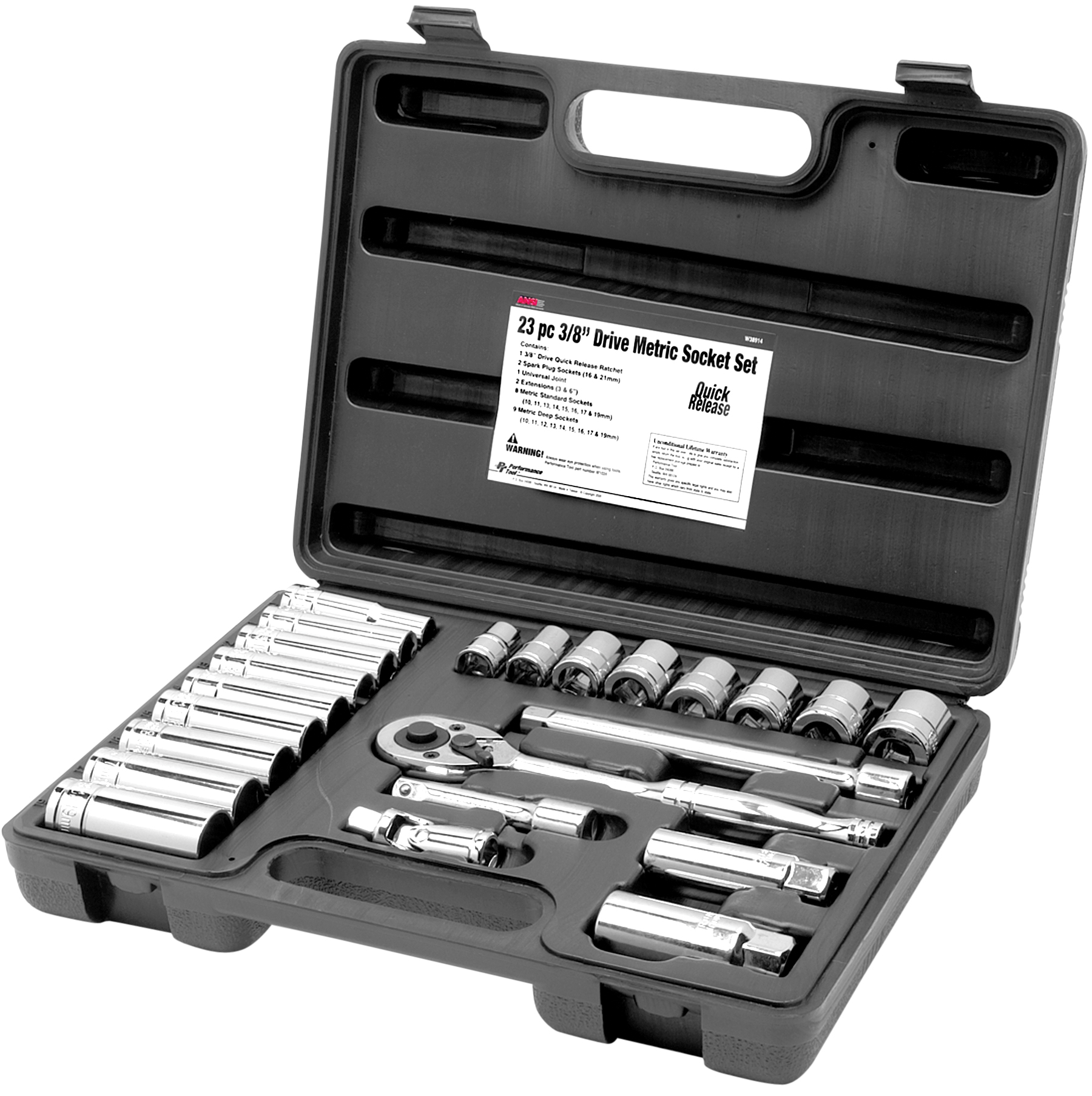 Performance Tools PTW38914 23Pc Met Skt. Set 3/8" Dr. - MPR Tools & Equipment
