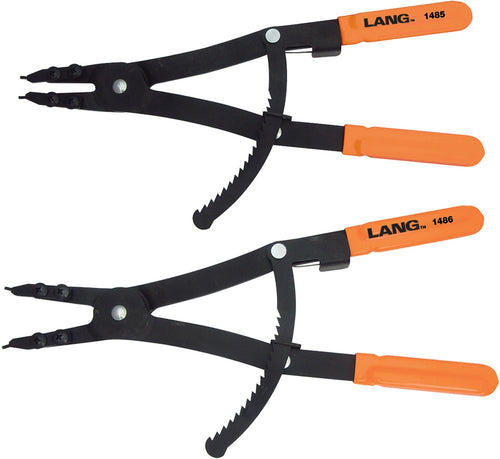 Lang Tools 1487 2pc Straight 0.120" Replaceable Tips Internal/External Locking Snap Ring Pliers Set - MPR Tools & Equipment