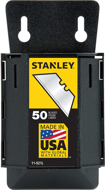 Stanley Tools 11-921L 2.4" (62MM) LONG HEAVY-DUTY STEEL BLADES WITH DISPENSER FOR GENERAL-PURPOSE CUTTING (50 BLADES), COMPATIBLE WITH MOST STANDARD UTILITY KNIVES