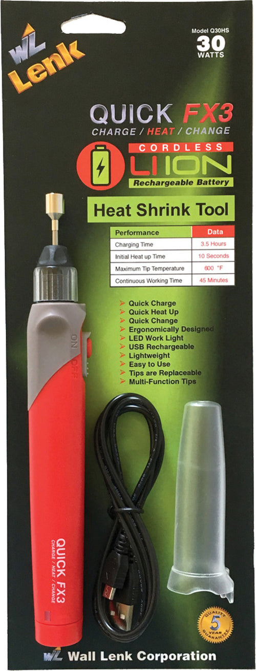 Wall Lenk Q30HS Quick FX3 Rechargeable Heat Shrink Tool - MPR Tools & Equipment