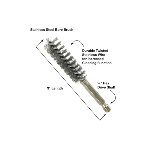 IPA 8001-15S3 15mm Stainless Steel Tube Brush (3 Pack) - MPR Tools & Equipment