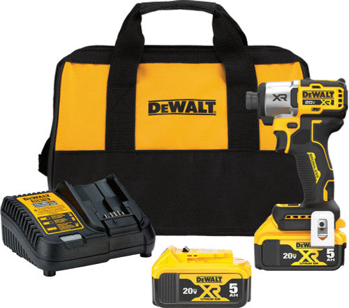 Dewalt DCF845P2 20V MAX XR 1/4" 3-SPEED IMPACT DRIVER KIT, 1825 IN-LBS, 3400 RPM, (2) 20V MAX 5.0 AH BATTERIES, (1) CHARGEUR