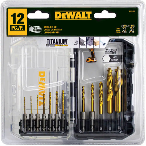 Dewalt DD5152 12pc Titanium Nitride Coated Impact Ready Drill Bit Set - MPR Tools & Equipment