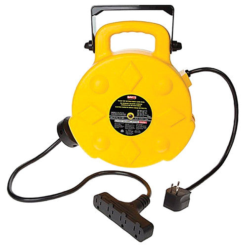 Bayco SL-8904 50ft Retractable Polymer Cord Reel W/4 Outlets - 15amp - MPR Tools & Equipment