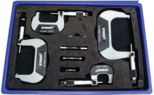 Central Tools 3M214 STORM 4-PC METRIC MIC SET - MPR Tools & Equipment