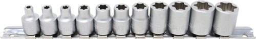 CTA Tools 1469 11-pc 3/8" Dr. Flat-Cut Female Torx Socket Set for Low Profile Fasteners, E5-E20