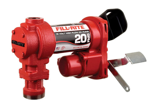 Fill-Rite FR4210H 12V 20 GPM Fuel Transfer Pump (Manual Nozzle, Discharge Hose, Suction Pipe) - MPR Tools & Equipment